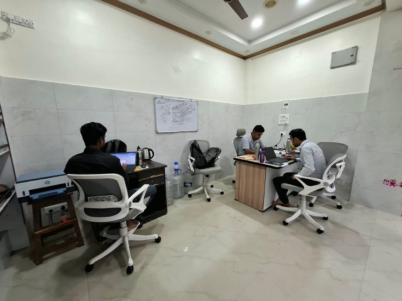 Overview of Sky-High Properties consultation chamber and operations desk